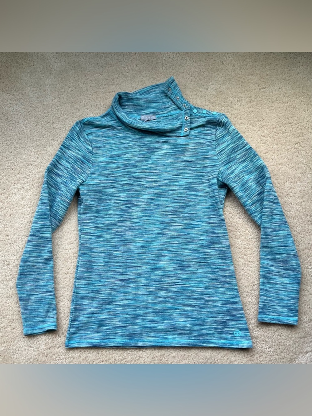 T by Talbots Green Heathered Long Sleeve Turtleneck Tee Shirt - Size S - VGUC